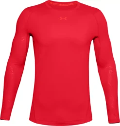 Under Armour Men's Baseball ColdGear® Long Sleeve Shirt -Rawling Baseball Shop 1356872 Red FRT