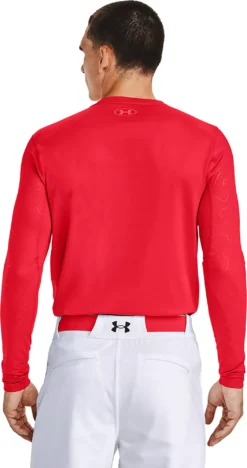 Under Armour Men's Baseball ColdGear® Long Sleeve Shirt -Rawling Baseball Shop 1356872 Red MODBCK