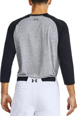 Under Armour Men's Utility 3/4 Sleeve Shirt -Rawling Baseball Shop 1358776 035 CharcoalHthrGreyBlack MODBCK