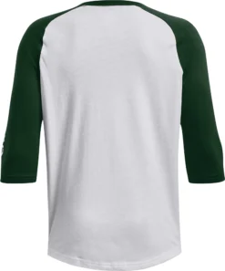 Under Armour Youth Classic 3/4 Sleeve Baseball Shirt -Rawling Baseball Shop 1375661 301 WhiteForestGreen BCK