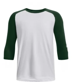 Under Armour Youth Classic 3/4 Sleeve Baseball Shirt -Rawling Baseball Shop 1375661 301 WhiteForestGreen FRT