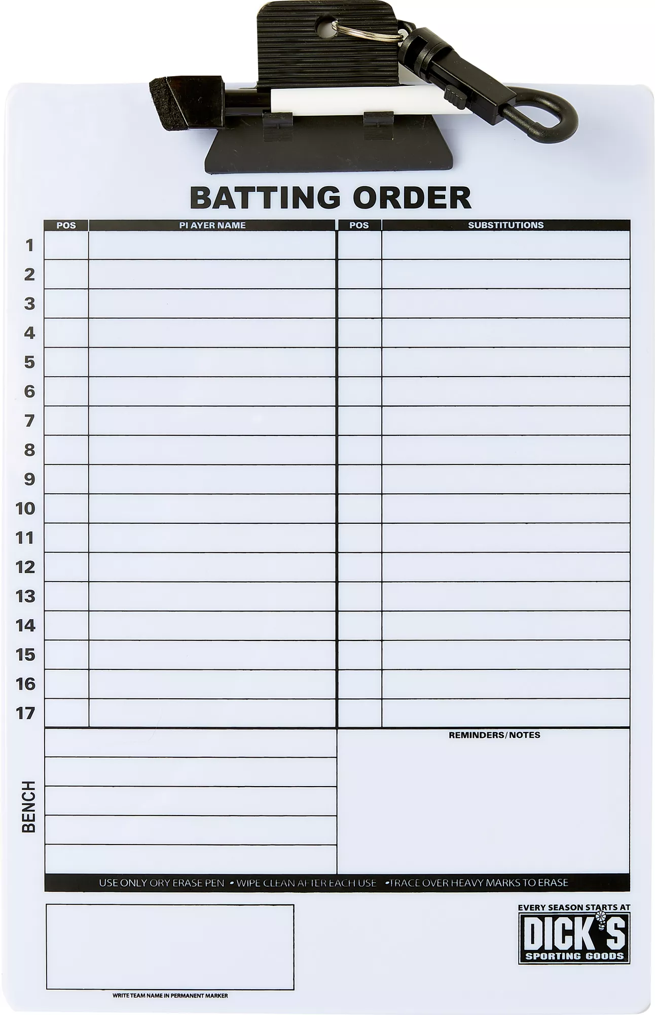 DICK'S Sporting Goods Baseball/Softball Coach's Clipboard 3 DICK'S Sporting Goods Baseball/Softball Coach's Clipboard