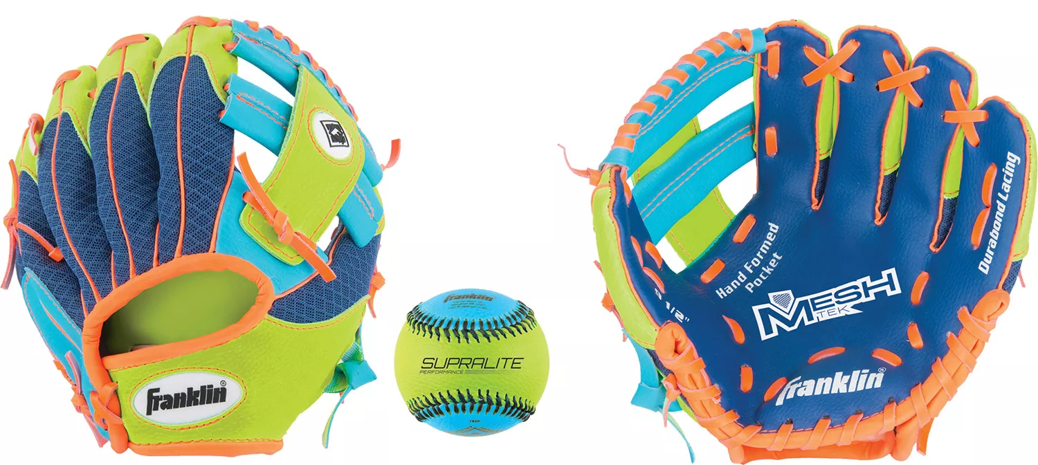 Franklin 9.5” Tee Ball Recreational Glove W/ Ball 3 Franklin 9.5” Tee Ball Recreational Glove W/ Ball