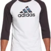 Adidas Men's Triple Stripe Graphic ¾ Sleeve Baseball Shirt 2 Adidas Men's Triple Stripe Graphic ¾ Sleeve Baseball Shirt -Rawling Baseball Shop 19ADIMMTRPLSTRPGRBBA Black Frozen Rope Logo
