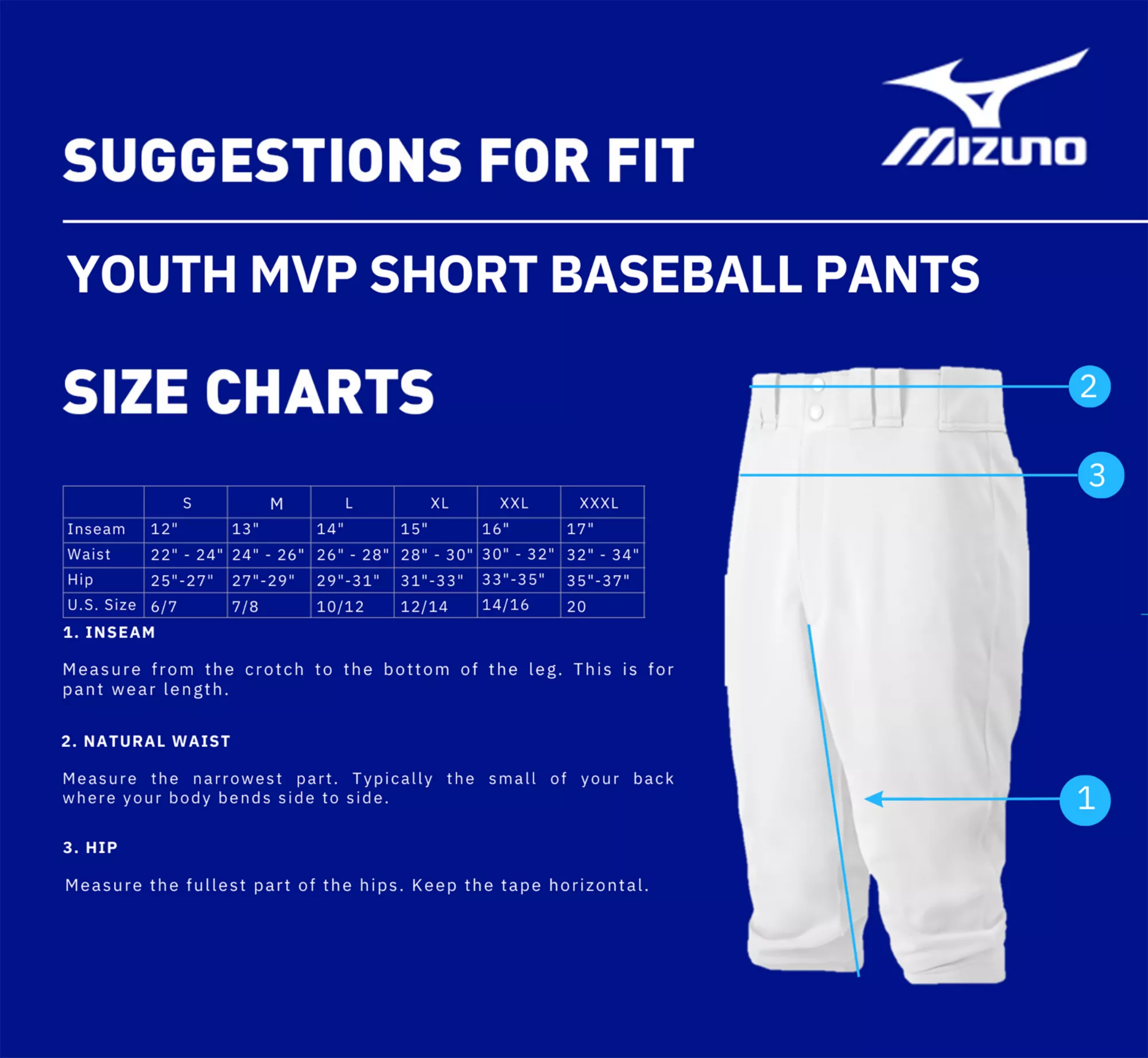 Mizuno Youth MVP Short Baseball Pant 4 Mizuno Youth MVP Short Baseball Pant - Image 2