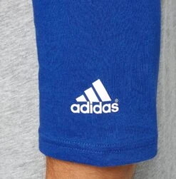 Adidas Men's Triple Stripe ¾ Sleeve Heather Baseball Shirt -Rawling Baseball Shop BBA00104H BlueSurf DET