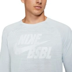 Nike Men's Velocity Legend 3/4 Sleeve Baseball Top -Rawling Baseball Shop BQ9767 043 Platinum MODDET
