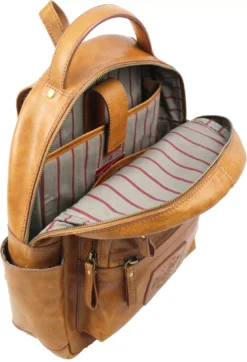 Rawlings Medium Leather Backpack -Rawling Baseball Shop RS10057 Tan OPN