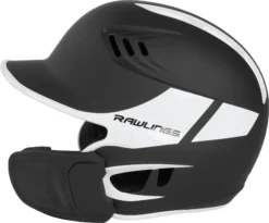 Rawlings Senior VELO Baseball Batting Helmet W/ Reversible Jaw Guard -Rawling Baseball Shop VELOREV SR RVELREVMGBK BlackWhite SDER